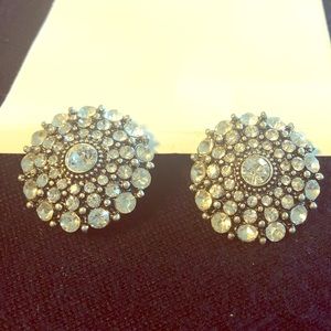 Rhinestone and Black earrings